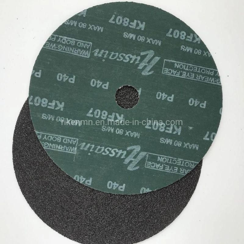 Black Silicon Carbide Fiber Sanding Disc for Metal, Marble, Stone, Wood