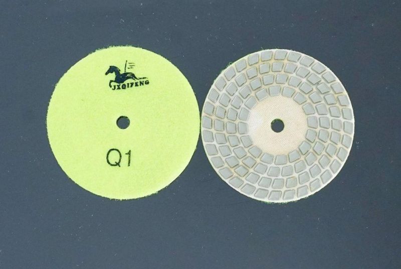 Qifeng 4′ ′ Four-Step Diamond Resin Dry Polishing Pads for Nature Stones