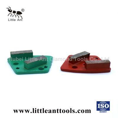 Trapezoid Metal Grinding Plate Diamond Tool with 2 Segments 6 Holes for Concrete Floor