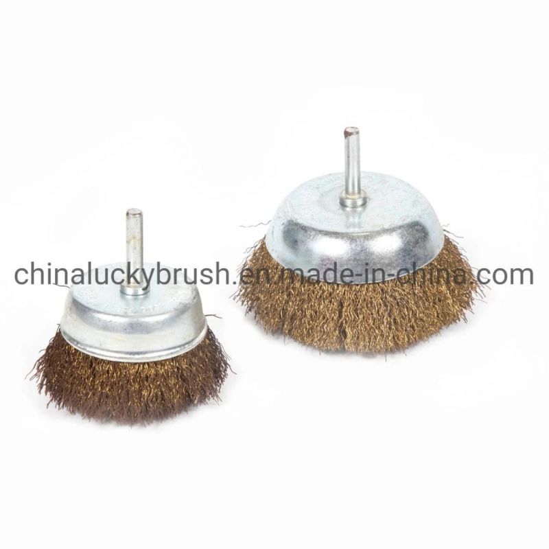 4 Inch Crimped Cup Brush with Shaft (YY-062)