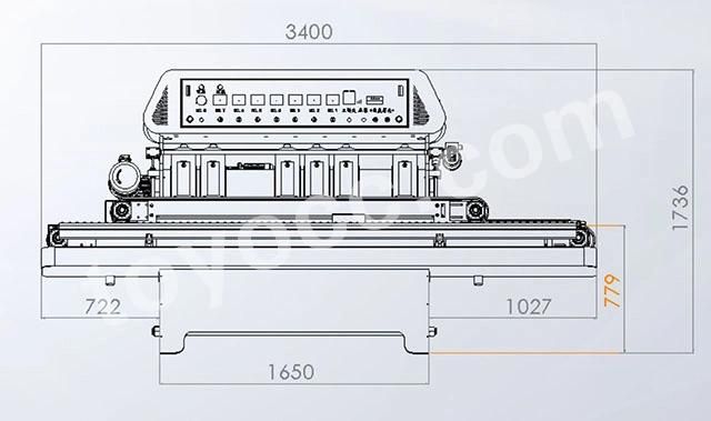 Furniture Decorative Glass Automation Mirror Horizontal Glass Polishing Beveling Machine Sale