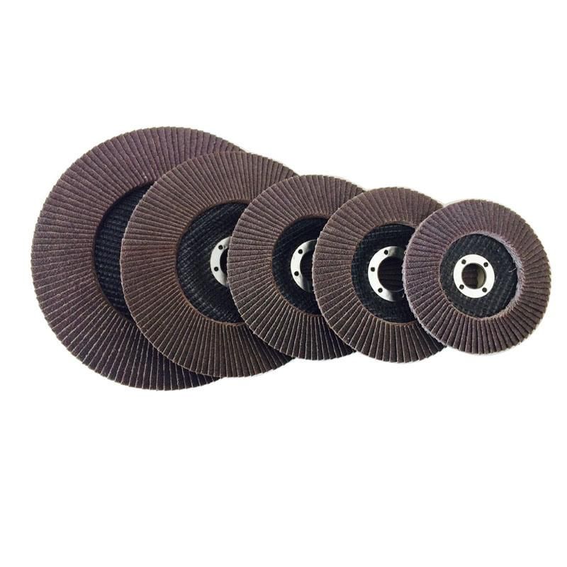 4" 80# Brown Aluminium Oxide Flap Disc with Excellent Performance as Abrasive Tools for Angle Grinder