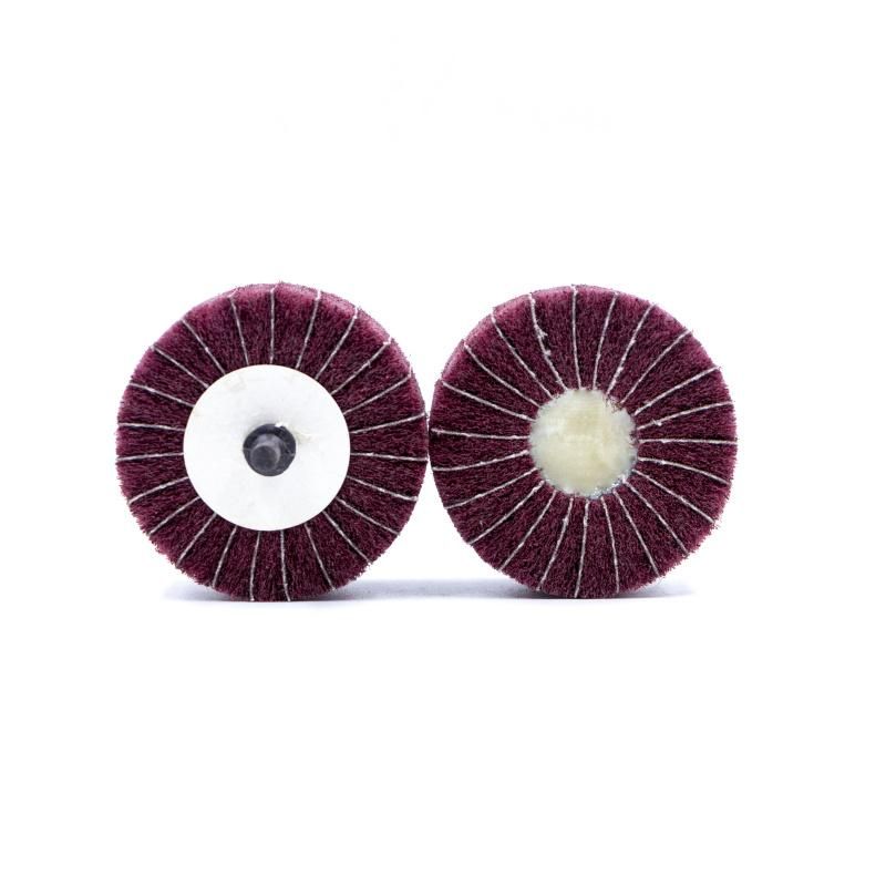 Non-Woven 6mm Thread Mounted Flap Wheel with Sand Cloth Interleaf for Polishing