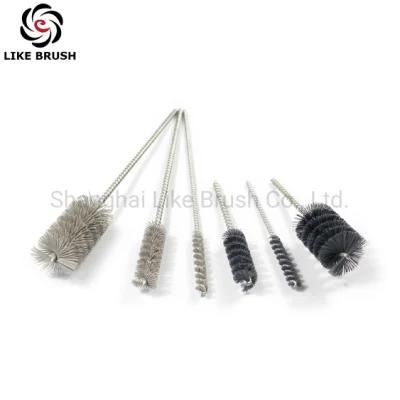High Density Abrasive Wire Polishing Brushes Single Stem Single Spiral