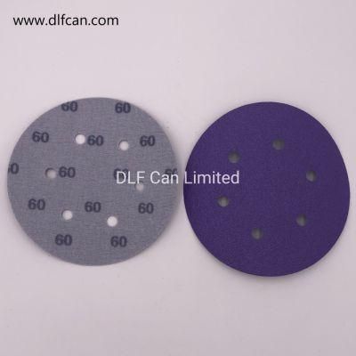 High Quality 6 Inch Purple Sanding Disc P60
