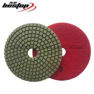 4 Inch Diamond Granite Stone Wet Polishing Pads - 3 Step System