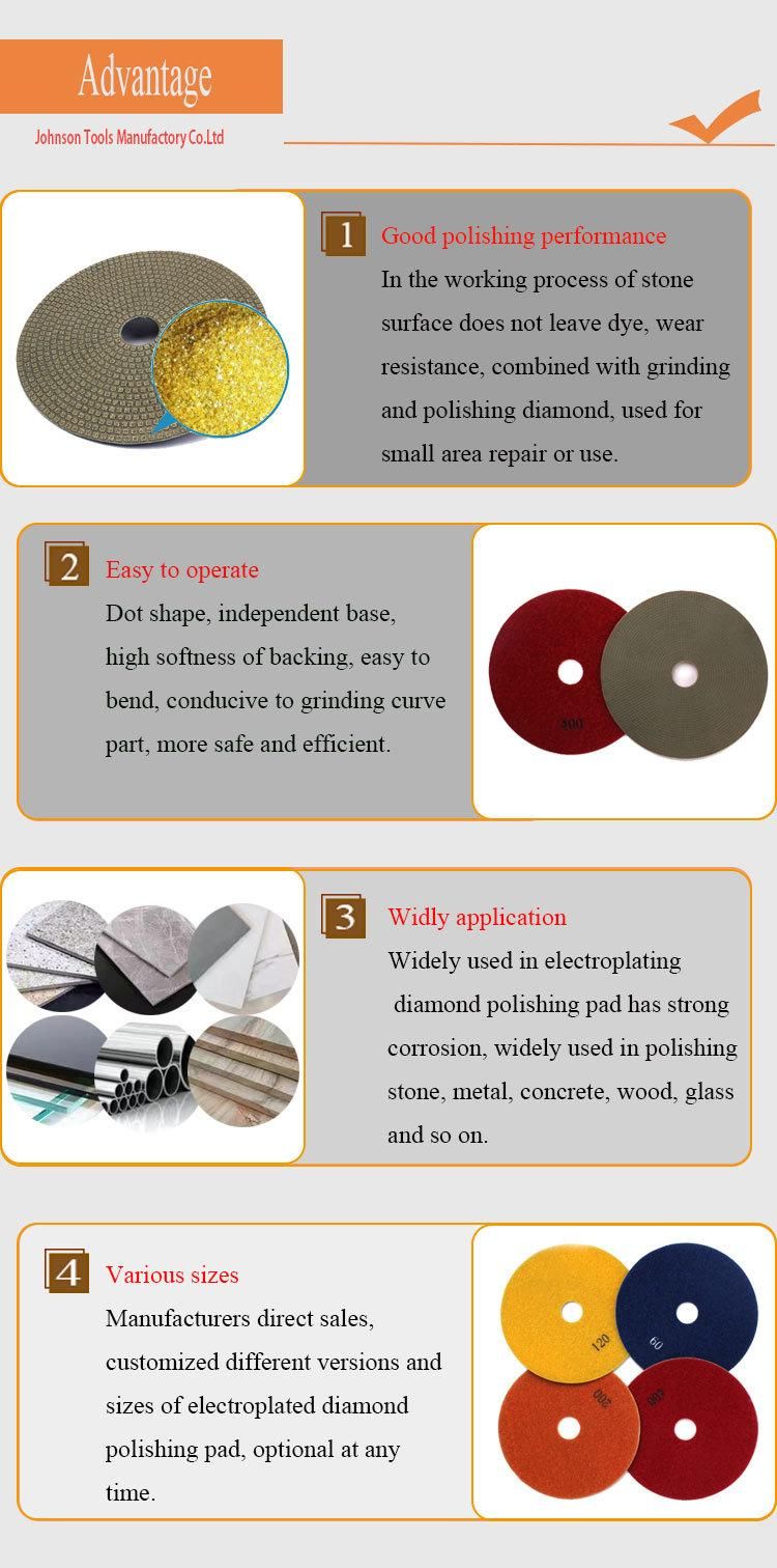 7inch 180mm Electroplated Rough Metal Diamond Polishing Pads