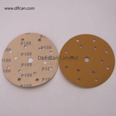6 Inch and 15 Holes Gold Sanding Disc P100