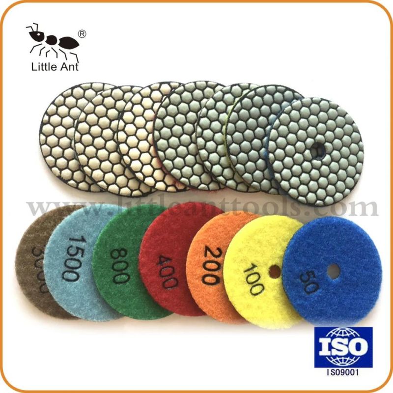 Hot Sale 3" Diamond Flexible Dry Polishing Pads for Granite