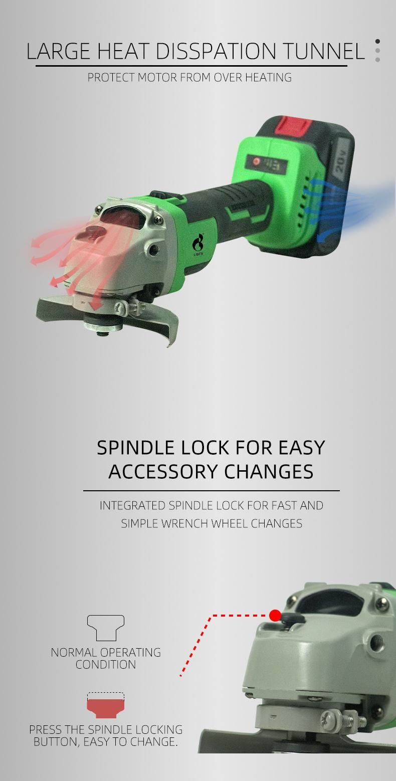 Hypermax 20V Li-ion Battery Cordless Brushless Rich-Inclusive Angle Grinder