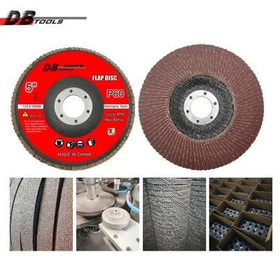 5&quot; 125mm Flap Disc Sanding Emery Cloth Disc 22mm Hole Alumina Oxide for Paint P60
