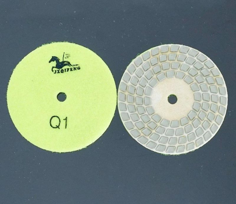 Qifeng 4 Steps Diamond Resin Bond Abrasive Tools Dry Polishing Pads for Granite/Marble