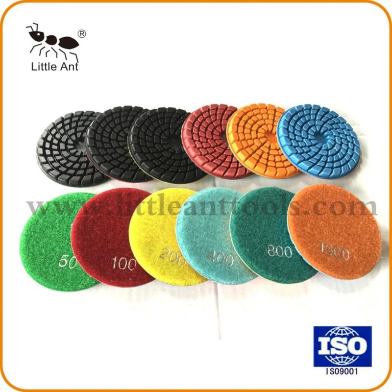 4 Inch Dots Pattern Hard Concrete Polishing Pad Dry and Wet Grinding