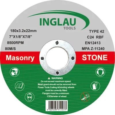 180X3.2X22.2mm Depressed Center Cutting Discs T42 for Masonry