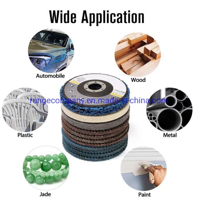 Power Tools Metal Grinding Wheels for Angle Grinders Aluminum Abrasive Flap Disc for Polishing, Shaping, Type 27, 4-1/2in