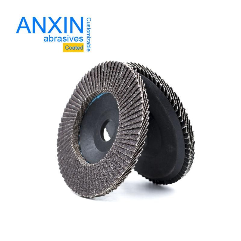 Calcined Aluminium Oxide Flap Disc Black Nylon Backing Stainless Steel and Metal Grinding