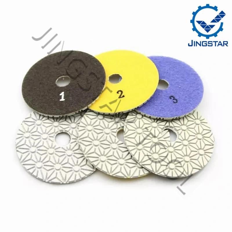 4 Inch 3 Steppolishing Pads Flexible Diamond for Marble Granite Ceramic Tile Concrete Free Shipping 3PCS /6PCS