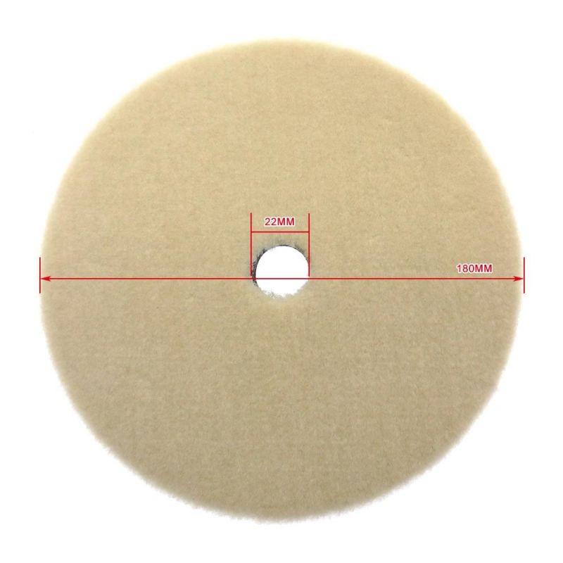 7 Inch 180mm Knitted Wool Pad Short-Nap with Foam Cushion for Rotary & Da Polisher