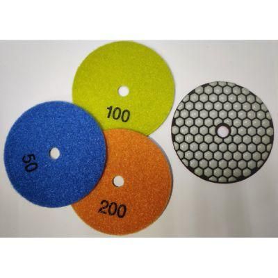 Qifeng Manufacturer Power Tool Factory Direct Sale 7 Steps 150mm/6&quot; Abrasive Diamond Dry Polishing Pads for Granite&Marble