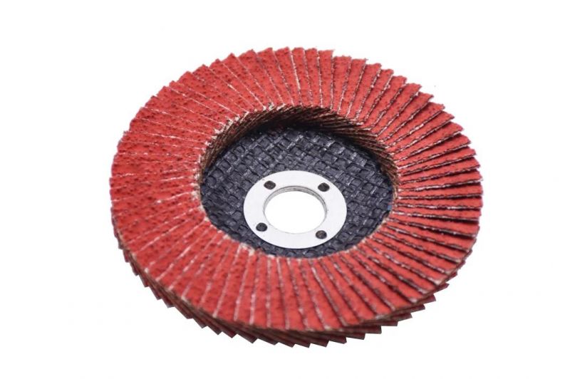 Factory Direct Supply Efficient Red Ceramic Grain Abrasive Sanding Flap Disc with High Quality for Honing Grinding Wood Metal Alloy Stainless Steel as Tooling