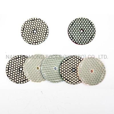 3 Inch Diamond Tools Flower-Shaped 7 Steps Dry Polishing Pads for Marble/ Granite
