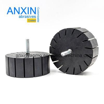 Notched Rubber Tensioner Sanding Drum for Spiral Sand Band for Grinding Metal