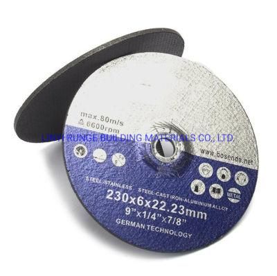 9&quot; Power Tools Aluminium Oxide Metal Grinding Discs Reinforced with Double Nets
