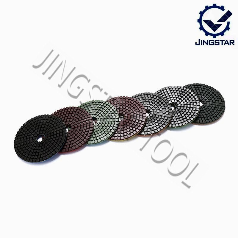 4 Inch Wet Diamond Soft Polishing Pad for Ceramic Tiles Marble and Stone Resin