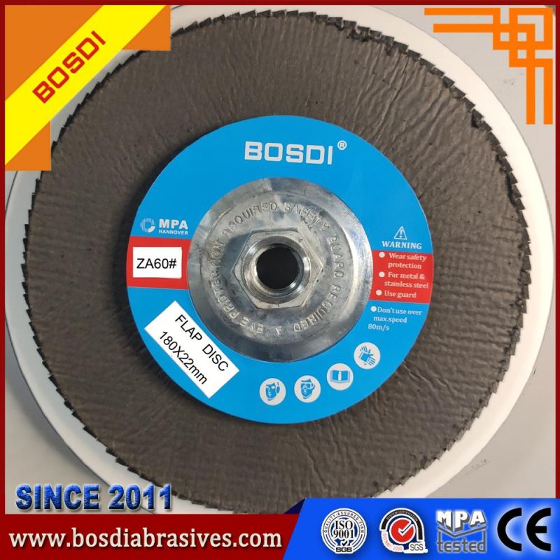 4.5" Aluminum Oxide Flap Disc with Arbor for Grinding Stainless Steel and Metal