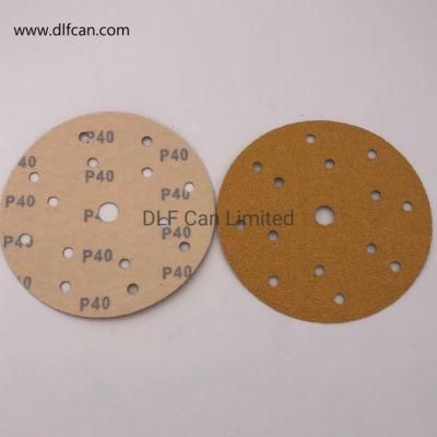 6 Inch and 15 Holes Gold Sanding Disc P40