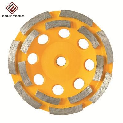 Abrasive Double Row Diamond Cup Yellow Grinding Wheel for Granite