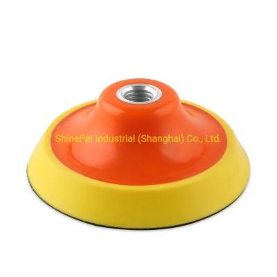 5inch 125mm Yellow Orange Plastic Backer Pad Hook Loop Backing Plate for Polishing Car