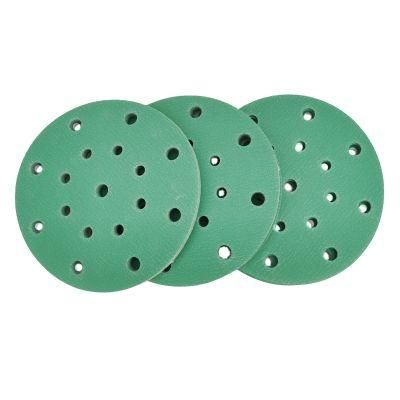 6 Inch 6holes 60-2000 Grits Hook and Loop Film Green Sandpaper Sanding Disc