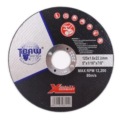 China Abrasive Tools 5 Inch 125mm High Speed Cutting Discs for Metal with MPa