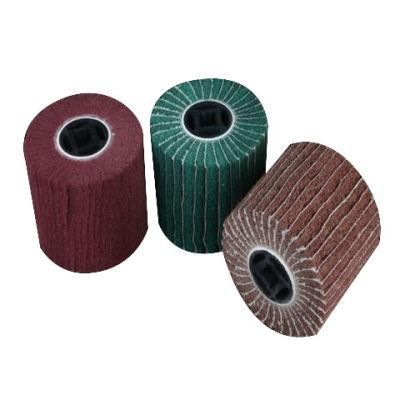 120*100*19mm Wear Resistant Type Non Woven Wire Drawing Wheel Polishing Wheel Flap Wheel Non Woven Buffing Drum