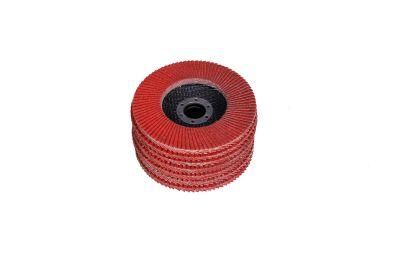4.5&prime;&prime; 80 Grit High Quality Imported Red Ceramic Flap Disc as Auto Tools for Angle Grinder