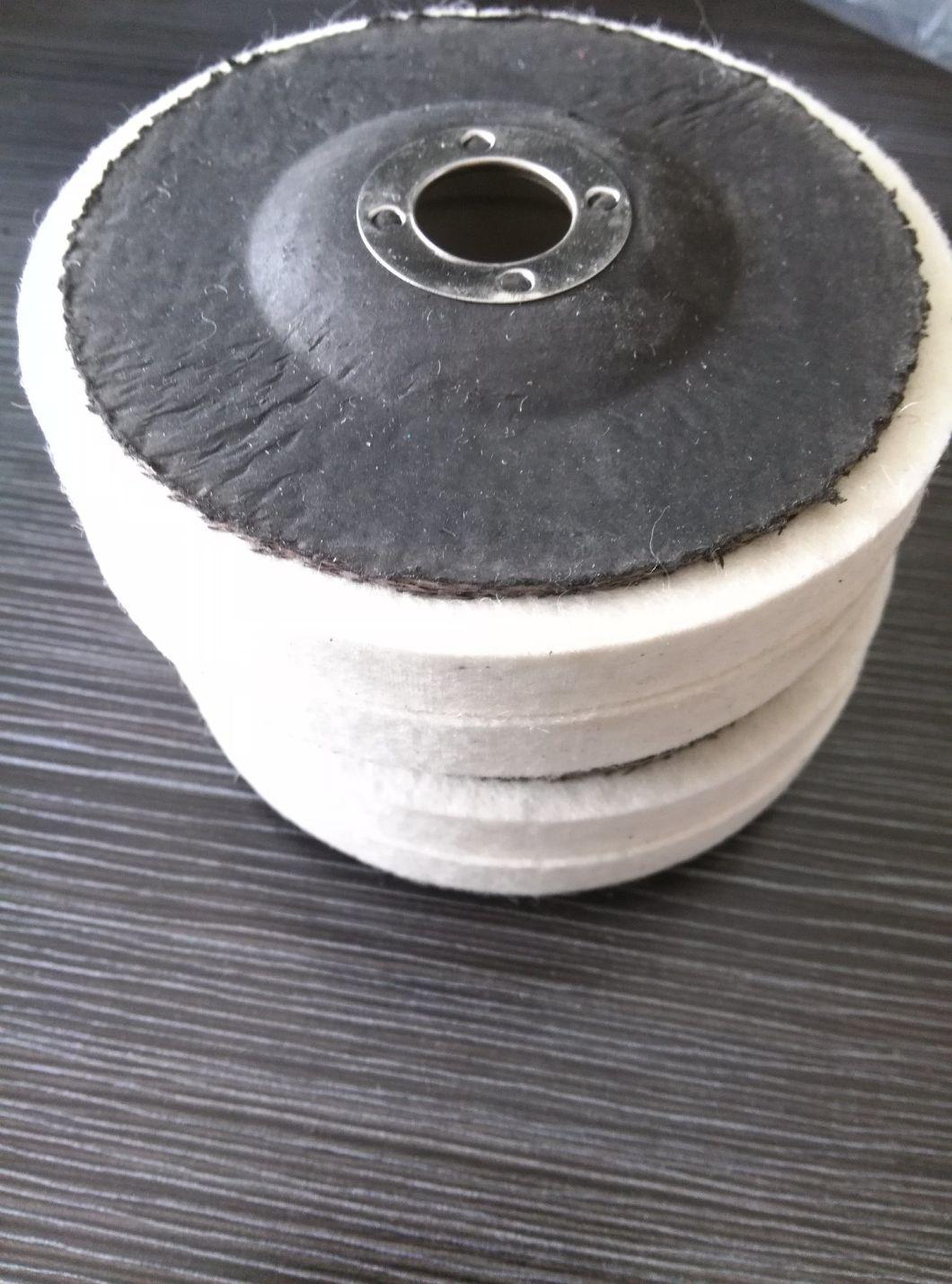 Bosdi Abrasives, 4" Woollen Wheel for Steel Pipes, Stone, High Density and Impact Resistance, Woollen Flap Disc, Fiber Disc, Felt Wheel, Woollen Round Disc