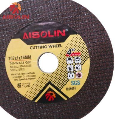 MPa/ISO9001 Certificate Bf 107mm T41 4 Inch Cutting Disc Abrasive Wheel for Steel