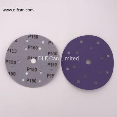 High Quality 6 Inch Purple Sanding Disc P150