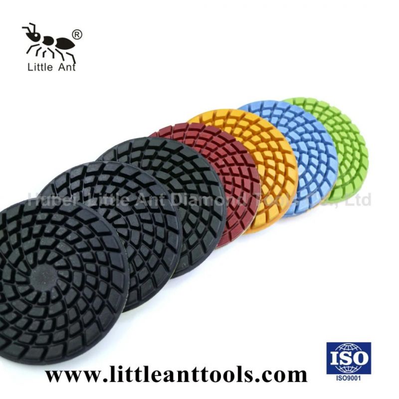 100mm Resin Bond Wet & Dry Flexible Diamond Grinding Polishing Pad for Concrete