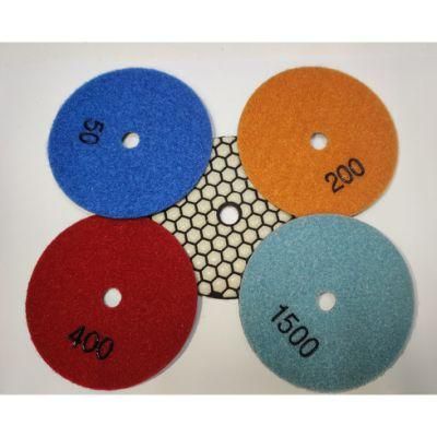 Qifeng Manufacturer Power Tool Factory Direct Sale 7 Steps 80mm/3&quot; Abrasive Diamond Dry Polishing Pads for Granite&Marble Top