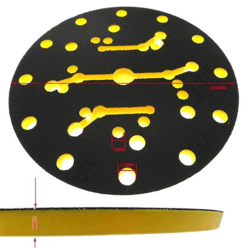 8 Inch Multi-Hole Hook and Loop Sander Backing Pad Backup Sanding Pad for Dynabrade, Norton, Mirka Sanders