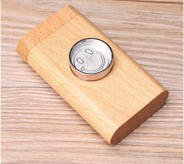 Wooden Cigarette Case with Cigarette Grinder, Pipe and Smoking Set