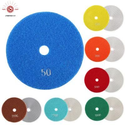 4 Inch Diamond Polishing Pads Wet/Dry for Granite Concrete Marble Polishing