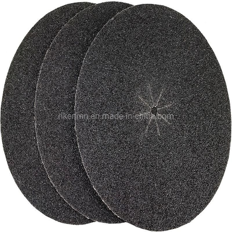 7′′ Heavy Weight Silicon Carbide Paper Center Holes Abrasives Plain Backed Edger Sanding Discs Fiber Disc for Floor Sanders