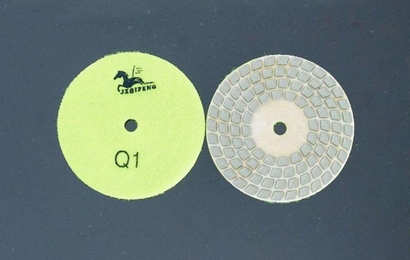 Qifeng 4 Steps Diamond Dry Resin Polishing Pad for Nature Stones