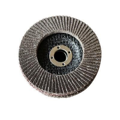 4&quot; 60# Black Calcined Aluminium Flap Disc with Long Service Time as Abrasive Tools for Angle Grinder Polishing Grinding