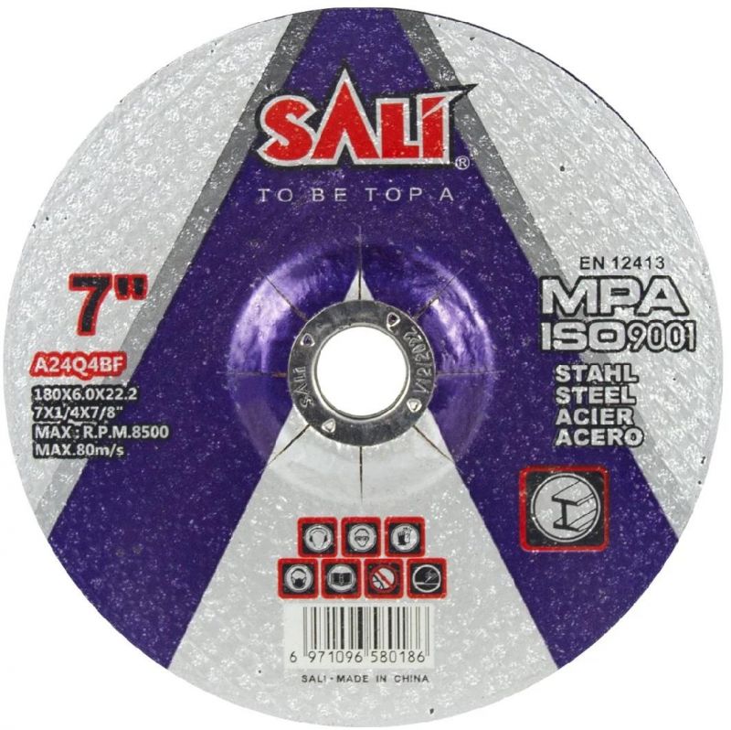 Sali 7" 180X6X22.2 T27 Grinding Disc Wheel for Metal Inox with MPa Certificate