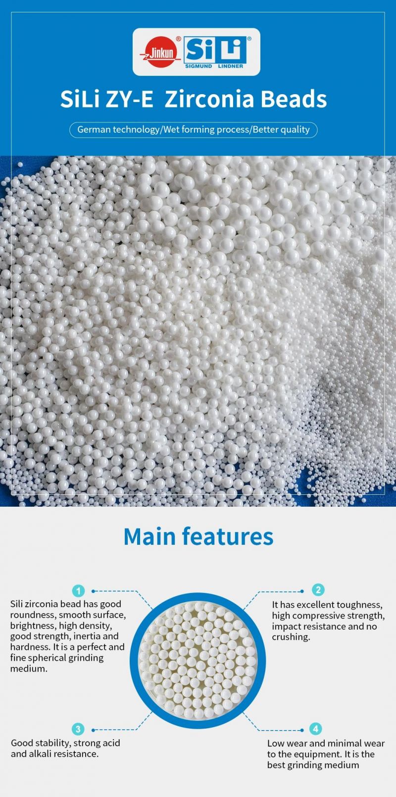 Zirconium oxide zirconia beads homogenization 0.1mm for dna extraction