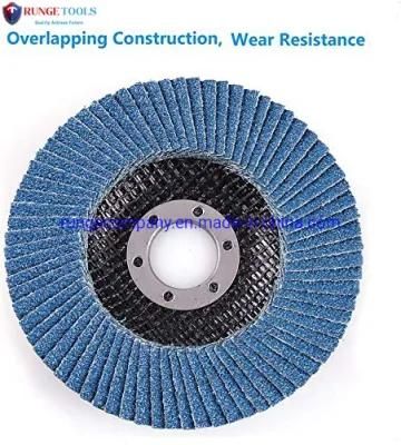4.5 Inch Flap Disc 60 Grit Type 29 Professional Grade Zirconia Abrasive Grinding Wheel Flap Discs for Angle Grinder Power Tools